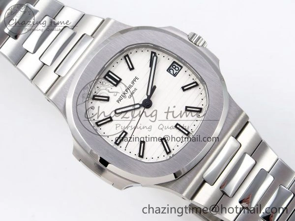 SmartChoice Nautilus 5711 1A-011 PPF 1:1 Best Edition White Textured Dial on SS Bracelet Super Clone 26-330 V 8730