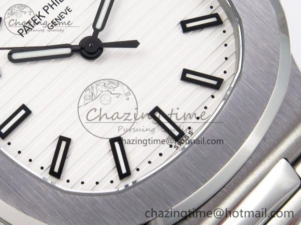 SmartChoice Nautilus 5711 1A-011 PPF 1:1 Best Edition White Textured Dial on SS Bracelet Super Clone 26-330 V 8730