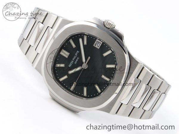 Nautilus 5711 1A-014 PPF 1:1 Best Edition Green Textured Dial on SS Bracelet Super Clone 26-330 V RelaxedFit 8727