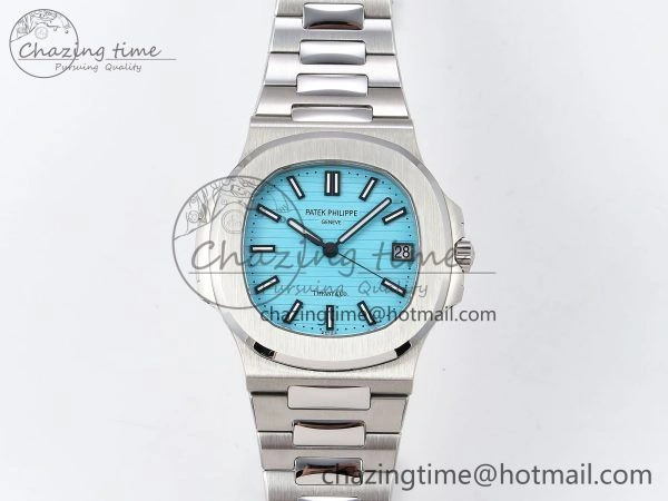 Nautilus 5711 1A-018 PPF 1:1 Best Edition Tiffany Blue Textured Dial on SS Bracelet Super Clone 26-330 V QuickDry 8725