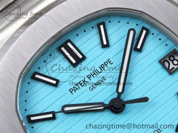 Nautilus 5711 1A-018 PPF 1:1 Best Edition Tiffany Blue Textured Dial on SS Bracelet Super Clone 26-330 V QuickDry 8725