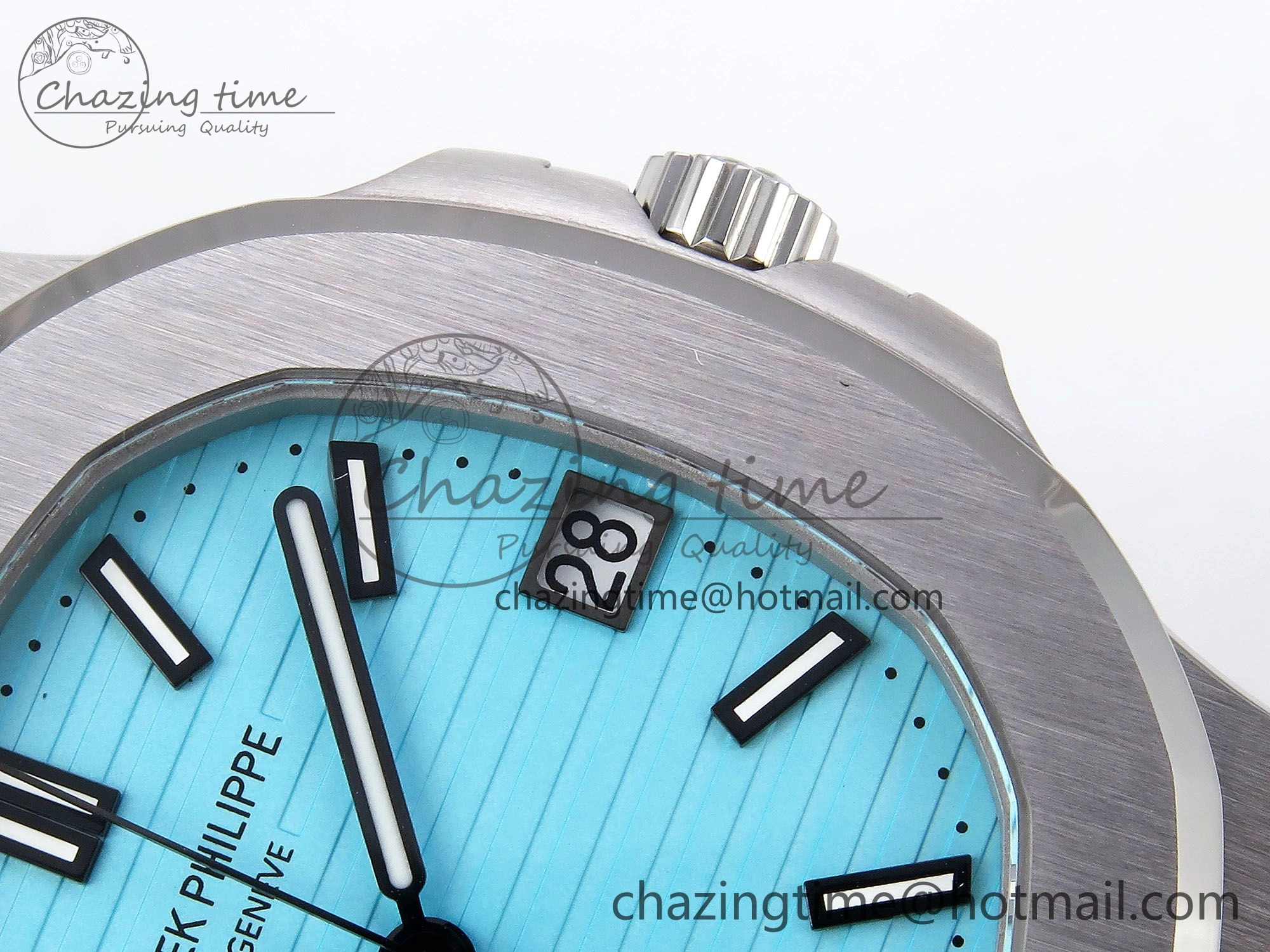 Nautilus 5711 1A-018 PPF 1:1 Best Edition Tiffany Blue Textured Dial on SS Bracelet Super Clone 26-330 V QuickDry 8725