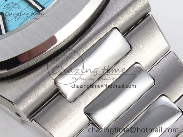Nautilus 5711 1A-018 PPF 1:1 Best Edition Tiffany Blue Textured Dial on SS Bracelet Super Clone 26-330 V QuickDry 8725