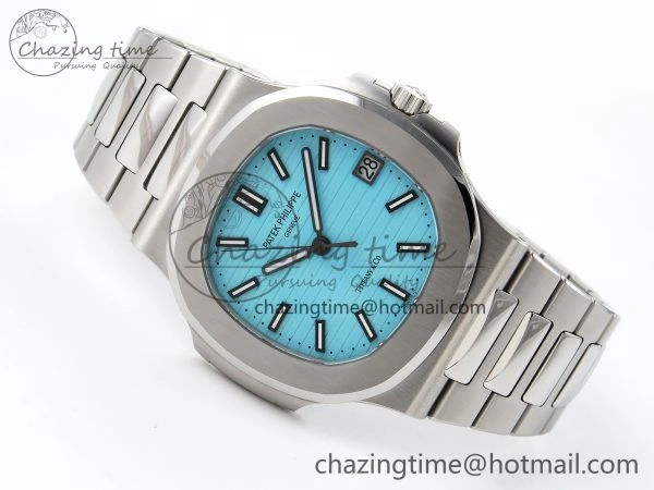 Nautilus 5711 1A-018 PPF 1:1 Best Edition Tiffany Blue Textured Dial on SS Bracelet Super Clone 26-330 V QuickDry 8725