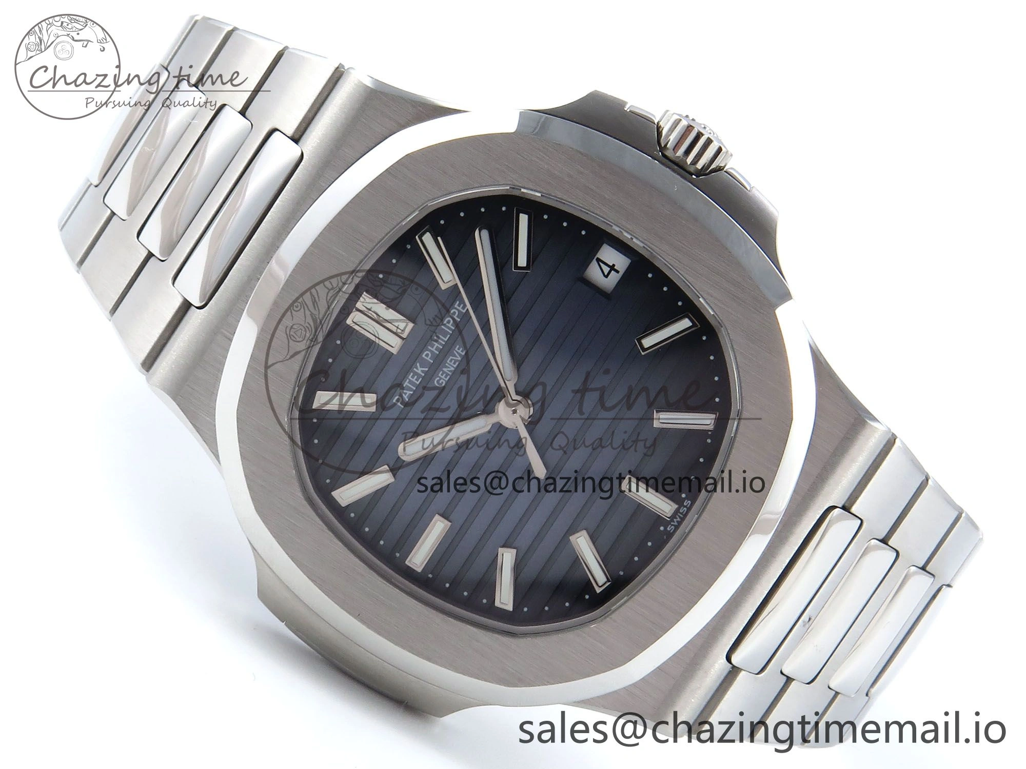 SmartChoice Nautilus 5711 1A 3KF 1:1 Best Edition Blue Textured Dial on SS Bracelet A324 Super Clone V 8653