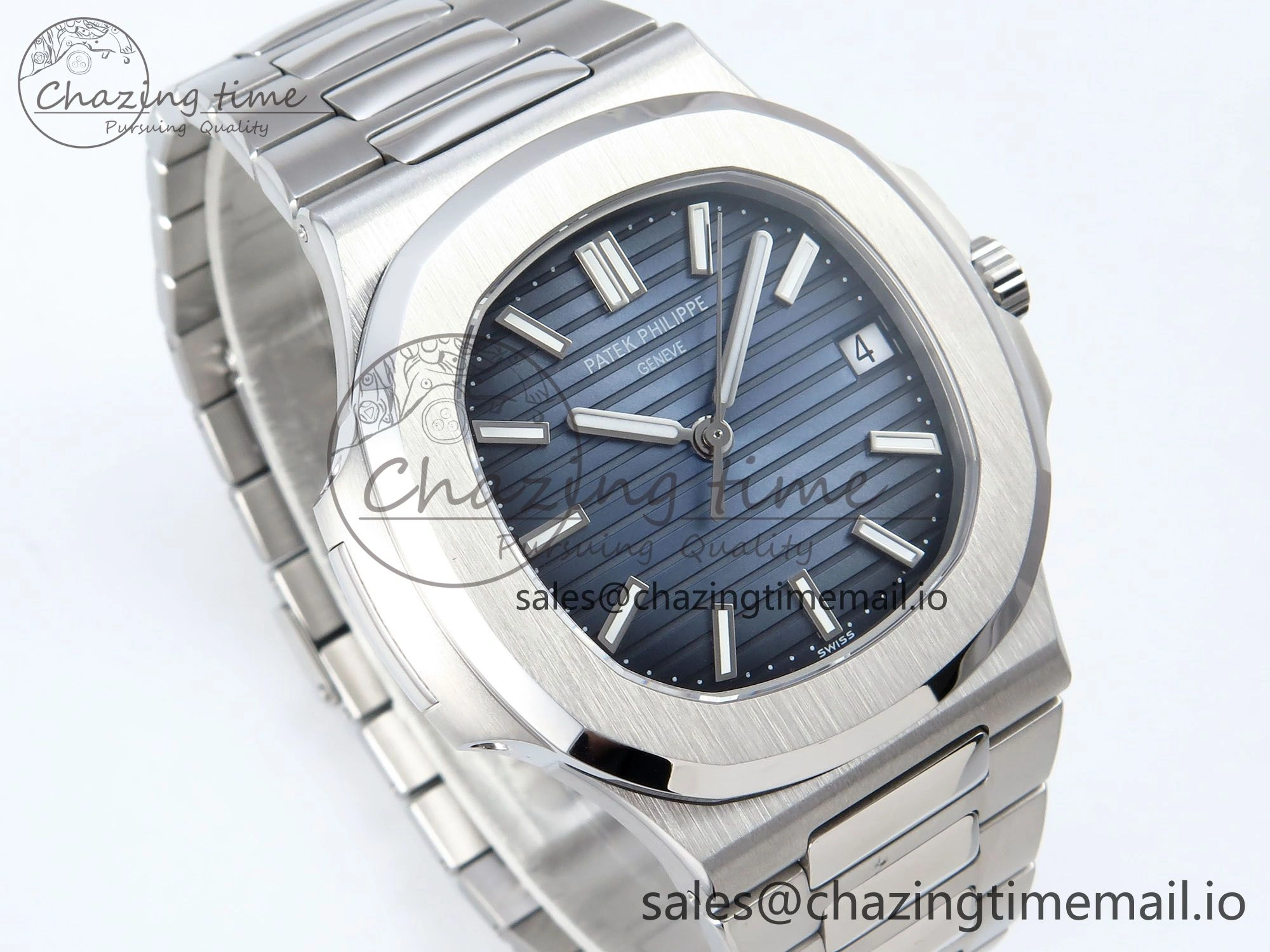 SmartChoice Nautilus 5711 1A 3KF 1:1 Best Edition Blue Textured Dial on SS Bracelet A324 Super Clone V 8653
