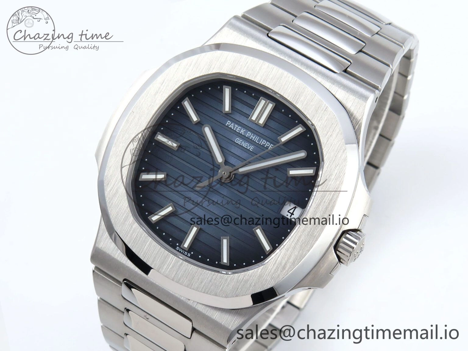 SmartChoice Nautilus 5711 1A 3KF 1:1 Best Edition Blue Textured Dial on SS Bracelet A324 Super Clone V 8653