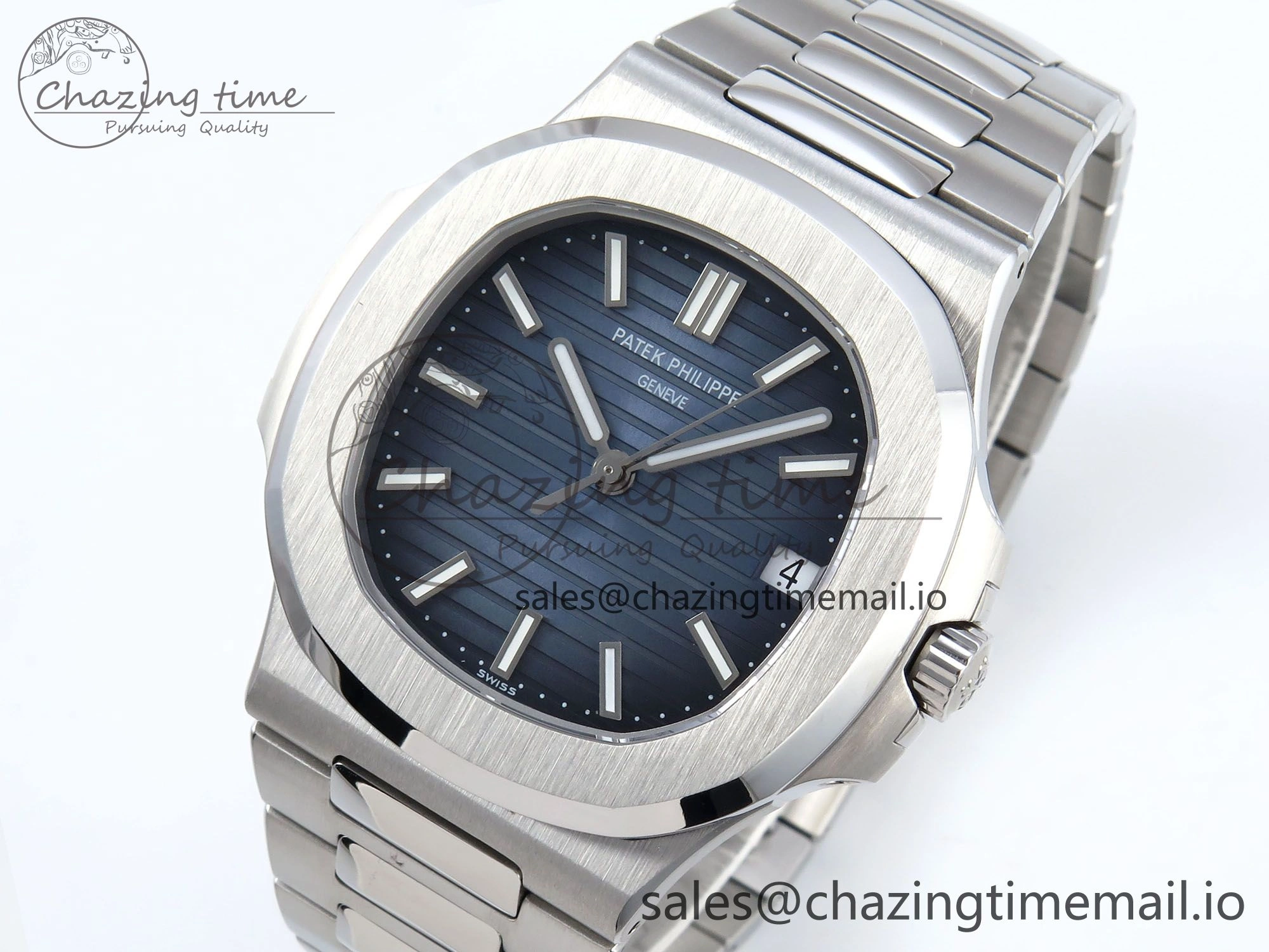 SmartChoice Nautilus 5711 1A 3KF 1:1 Best Edition Blue Textured Dial on SS Bracelet A324 Super Clone V 8653