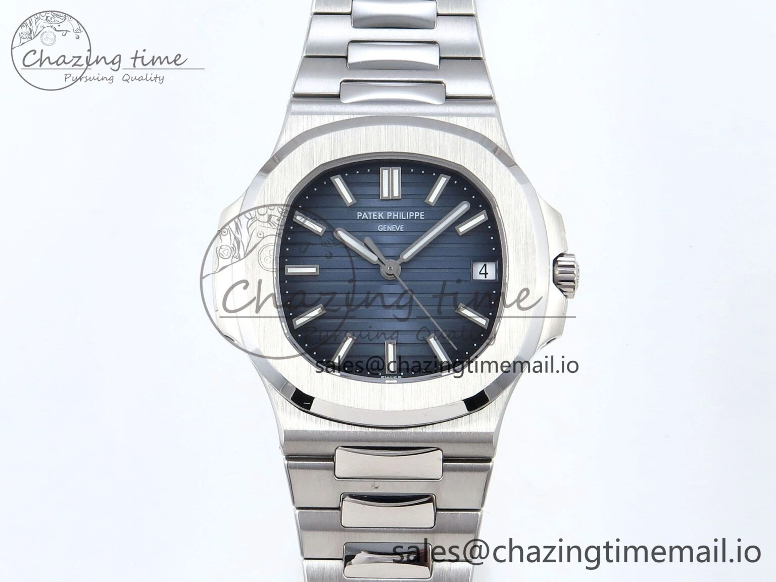 SmartChoice Nautilus 5711 1A 3KF 1:1 Best Edition Blue Textured Dial on SS Bracelet A324 Super Clone V 8653