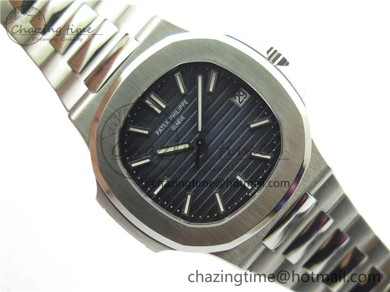 SmoothTexture Nautilus 5711 1A 3KF 1:1 Best Edition Blue Textured Dial on SS Bracelet A324 Super Clone V 8879