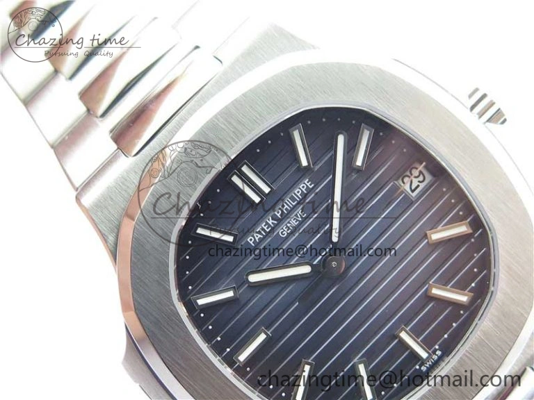 SmoothTexture Nautilus 5711 1A 3KF 1:1 Best Edition Blue Textured Dial on SS Bracelet A324 Super Clone V 8879