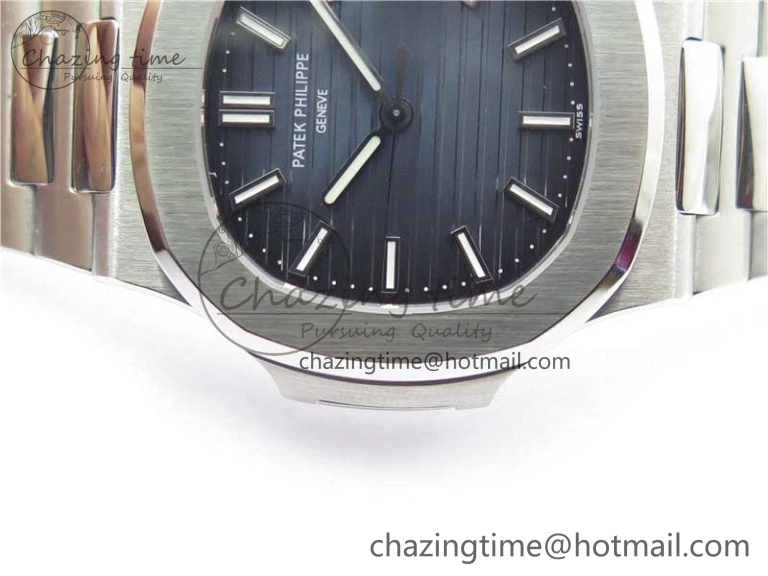SmoothTexture Nautilus 5711 1A 3KF 1:1 Best Edition Blue Textured Dial on SS Bracelet A324 Super Clone V 8879