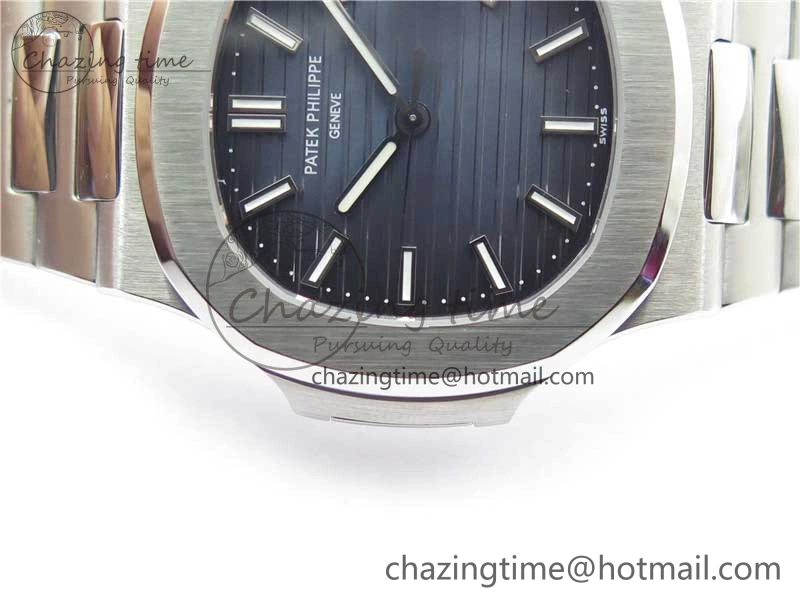 SmoothTexture Nautilus 5711 1A 3KF 1:1 Best Edition Blue Textured Dial on SS Bracelet A324 Super Clone V 8879