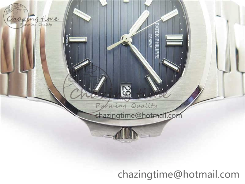 SmoothTexture Nautilus 5711 1A 3KF 1:1 Best Edition Blue Textured Dial on SS Bracelet A324 Super Clone V 8879