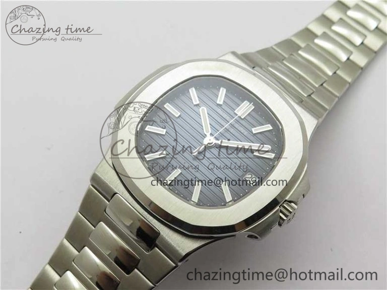 SmoothTexture Nautilus 5711 1A 3KF 1:1 Best Edition Blue Textured Dial on SS Bracelet A324 Super Clone V 8879