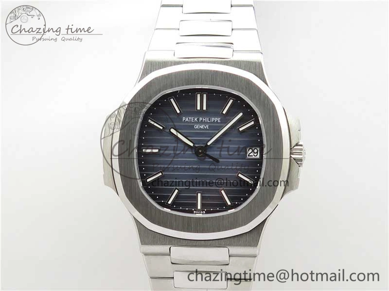 SmoothTexture Nautilus 5711 1A 3KF 1:1 Best Edition Blue Textured Dial on SS Bracelet A324 Super Clone V 8879