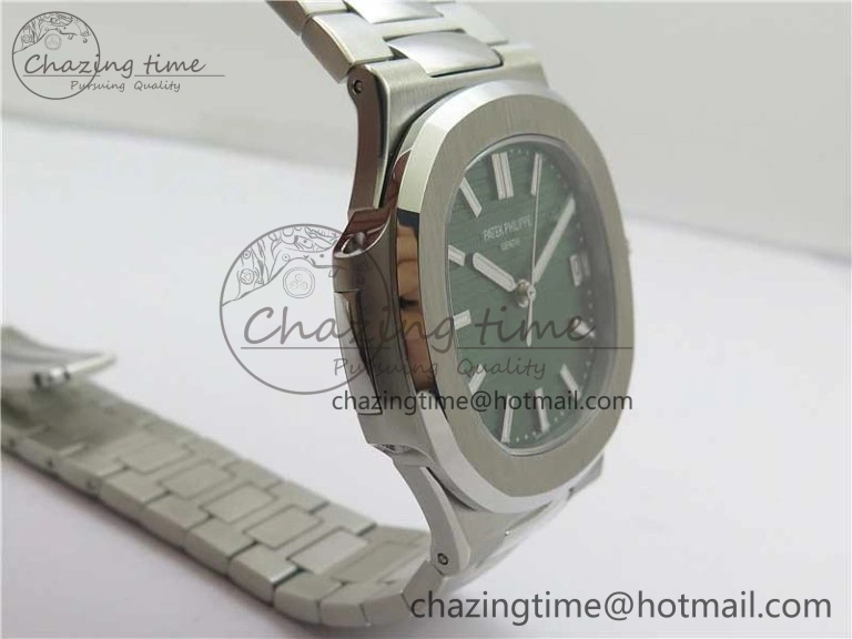 Nautilus 5711 1A 3KF 1:1 Best Edition Green Textured Dial on SS Bracelet A324 Super Clone V EyeCatching 8848