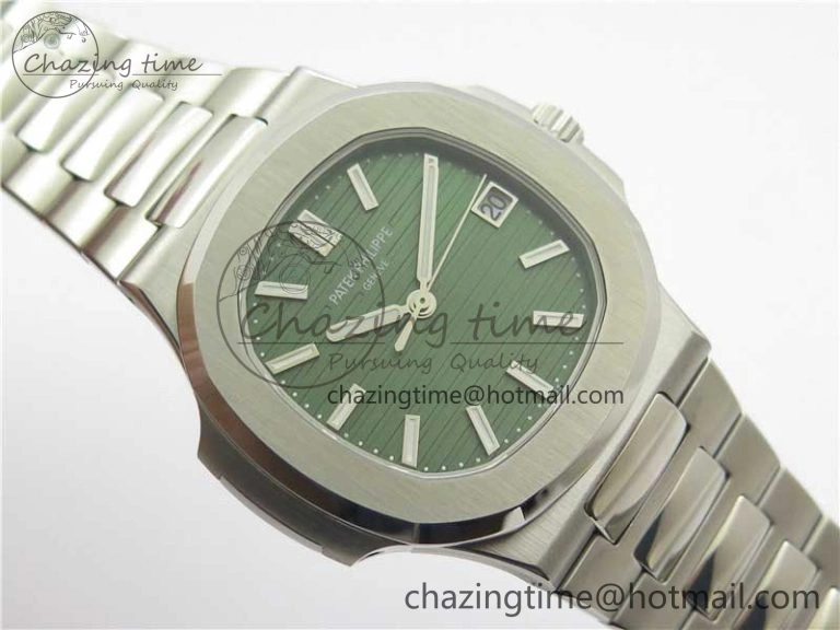 Nautilus 5711 1A 3KF 1:1 Best Edition Green Textured Dial on SS Bracelet A324 Super Clone V EyeCatching 8848