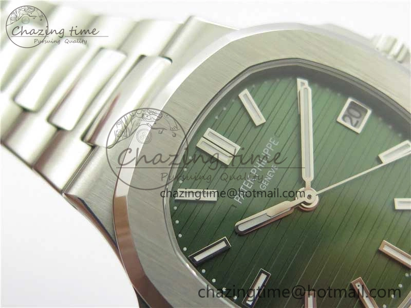 Nautilus 5711 1A 3KF 1:1 Best Edition Green Textured Dial on SS Bracelet A324 Super Clone V EyeCatching 8848