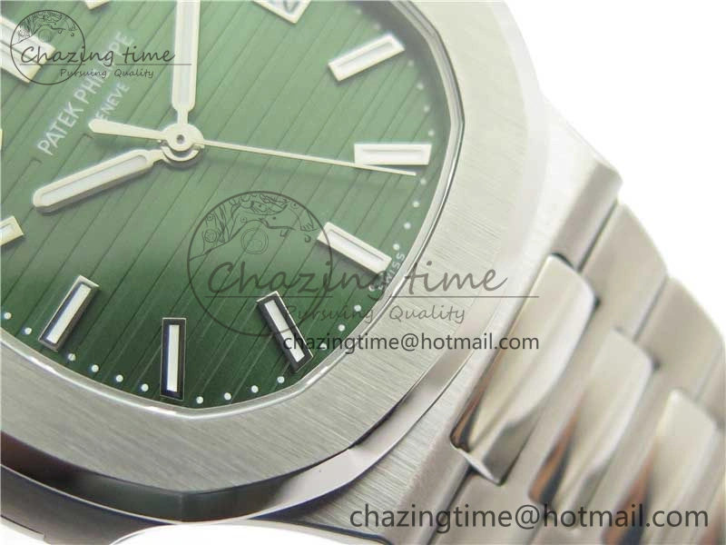 Nautilus 5711 1A 3KF 1:1 Best Edition Green Textured Dial on SS Bracelet A324 Super Clone V EyeCatching 8848