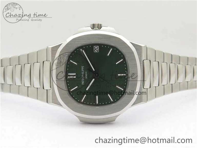 Nautilus 5711 1A 3KF 1:1 Best Edition Green Textured Dial on SS Bracelet A324 Super Clone V EyeCatching 8848