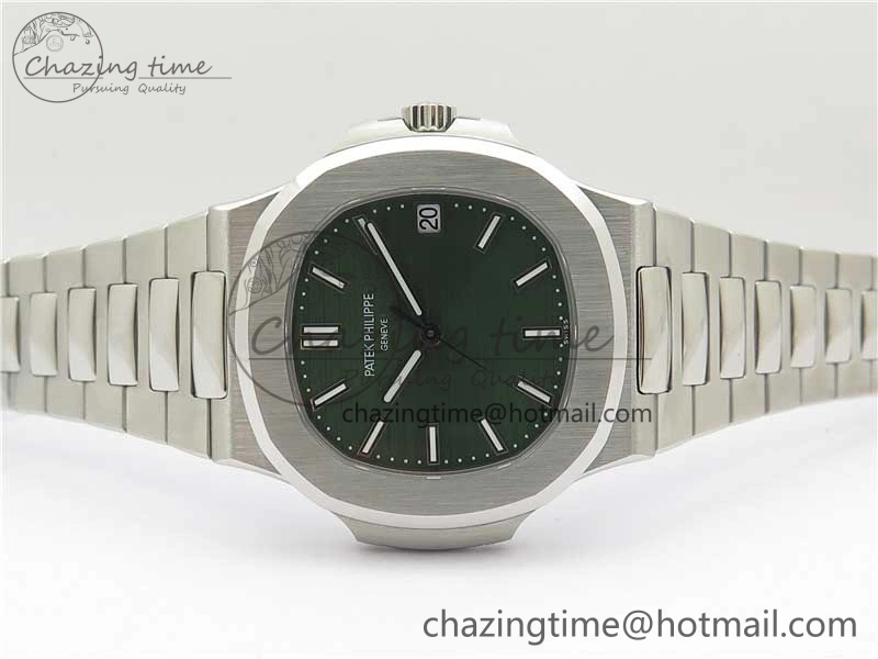 Nautilus 5711 1A 3KF 1:1 Best Edition Green Textured Dial on SS Bracelet A324 Super Clone V EyeCatching 8848