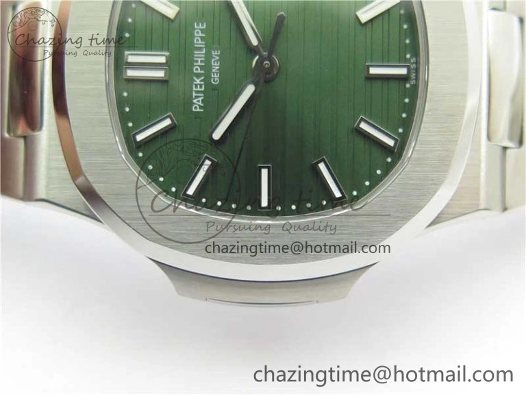 Nautilus 5711 1A 3KF 1:1 Best Edition Green Textured Dial on SS Bracelet A324 Super Clone V EyeCatching 8848
