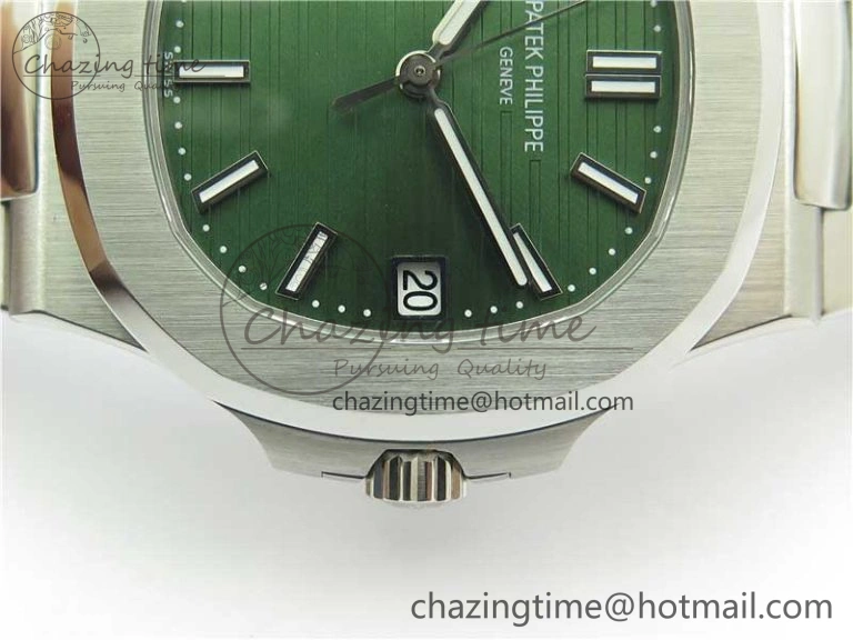 Nautilus 5711 1A 3KF 1:1 Best Edition Green Textured Dial on SS Bracelet A324 Super Clone V EyeCatching 8848