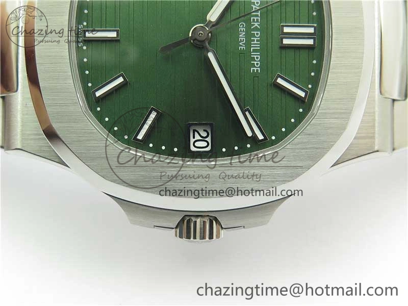Nautilus 5711 1A 3KF 1:1 Best Edition Green Textured Dial on SS Bracelet A324 Super Clone V EyeCatching 8848