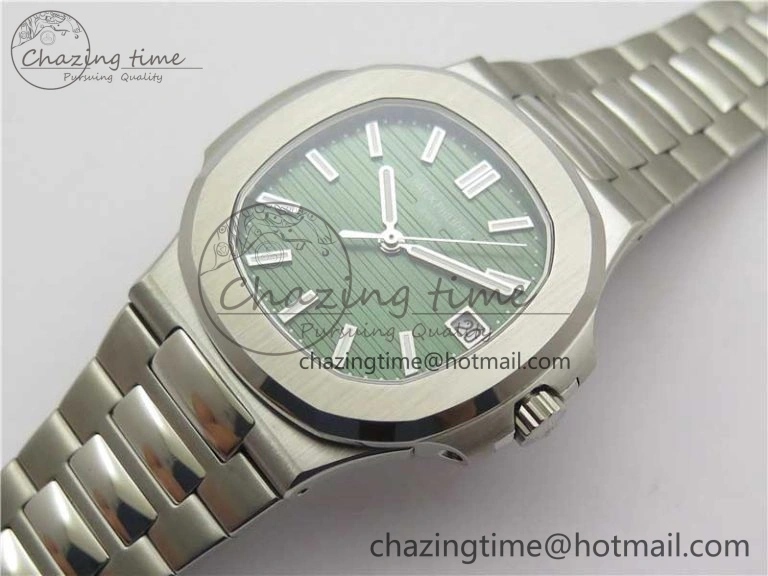 Nautilus 5711 1A 3KF 1:1 Best Edition Green Textured Dial on SS Bracelet A324 Super Clone V EyeCatching 8848