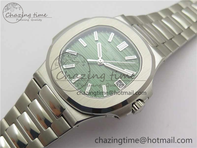 Nautilus 5711 1A 3KF 1:1 Best Edition Green Textured Dial on SS Bracelet A324 Super Clone V EyeCatching 8848
