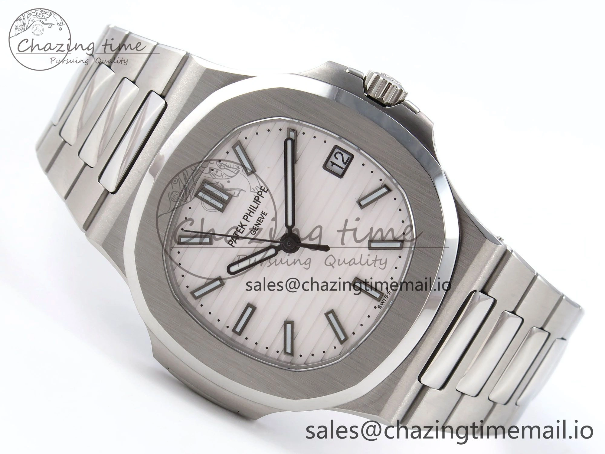 Nautilus 5711 1A 3KF 1:1 Best Edition White Textured Dial on SS Bracelet A324 Super Clone V Sporty 8712