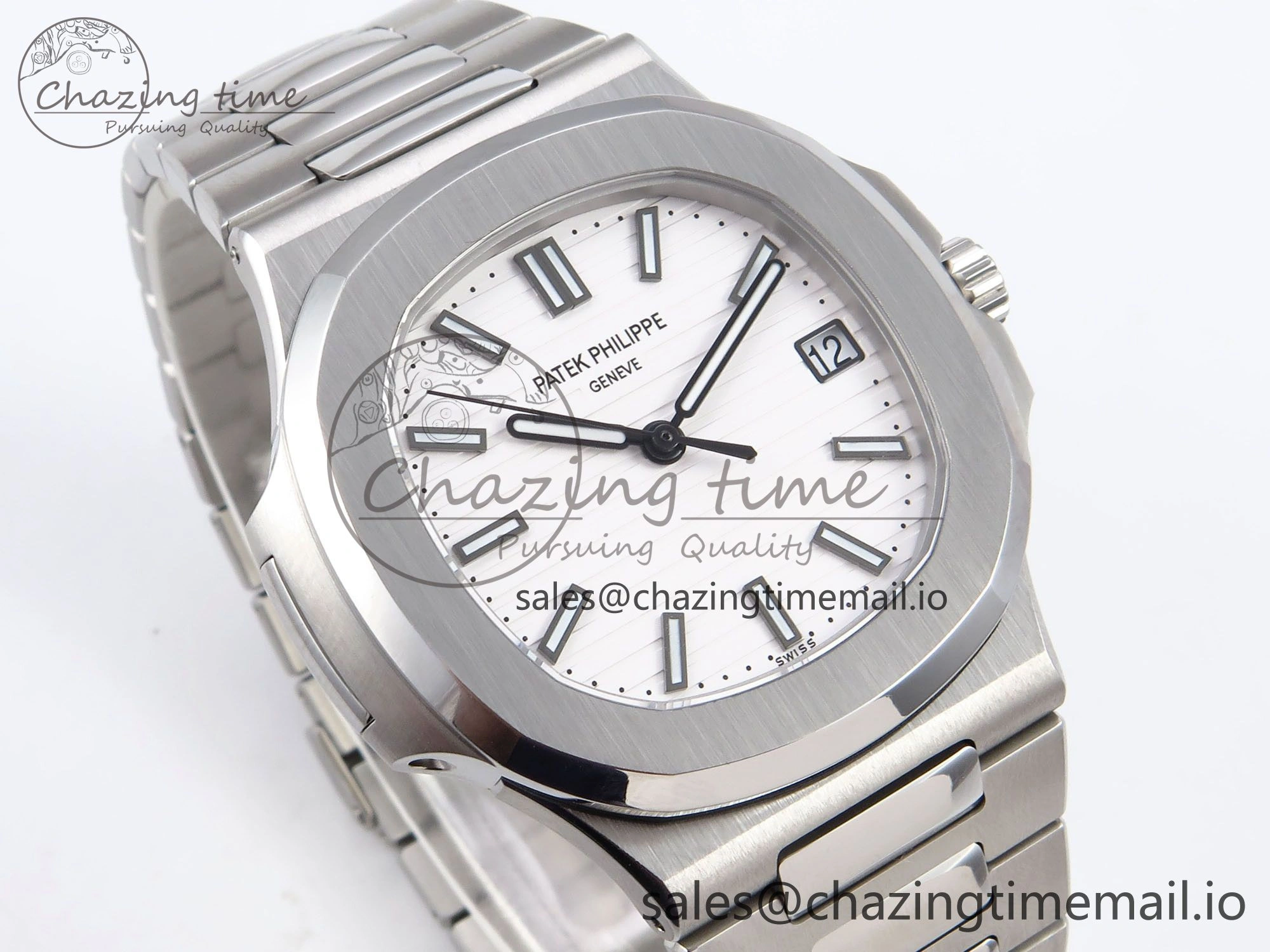Nautilus 5711 1A 3KF 1:1 Best Edition White Textured Dial on SS Bracelet A324 Super Clone V Sporty 8712