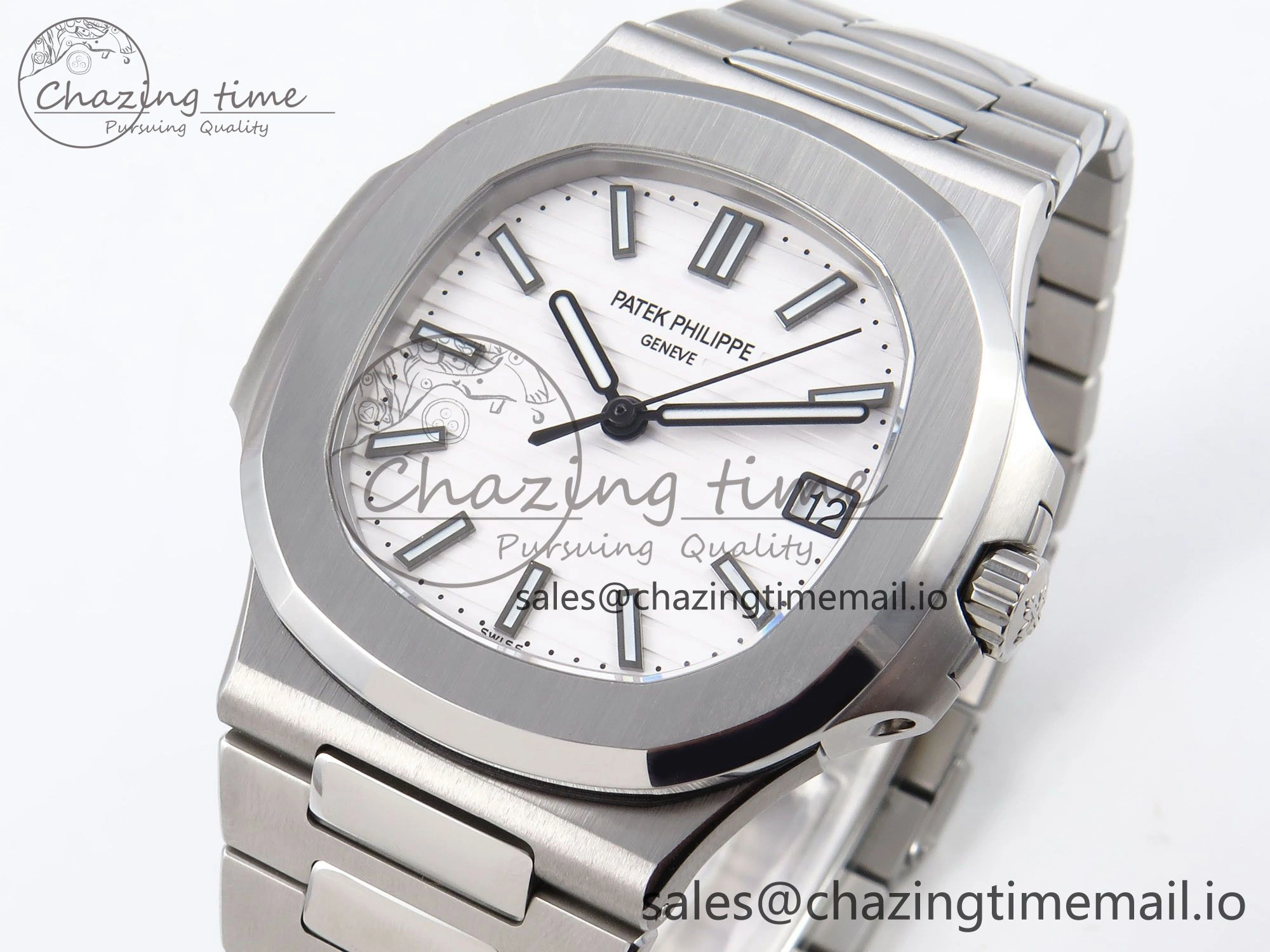 Nautilus 5711 1A 3KF 1:1 Best Edition White Textured Dial on SS Bracelet A324 Super Clone V Sporty 8712
