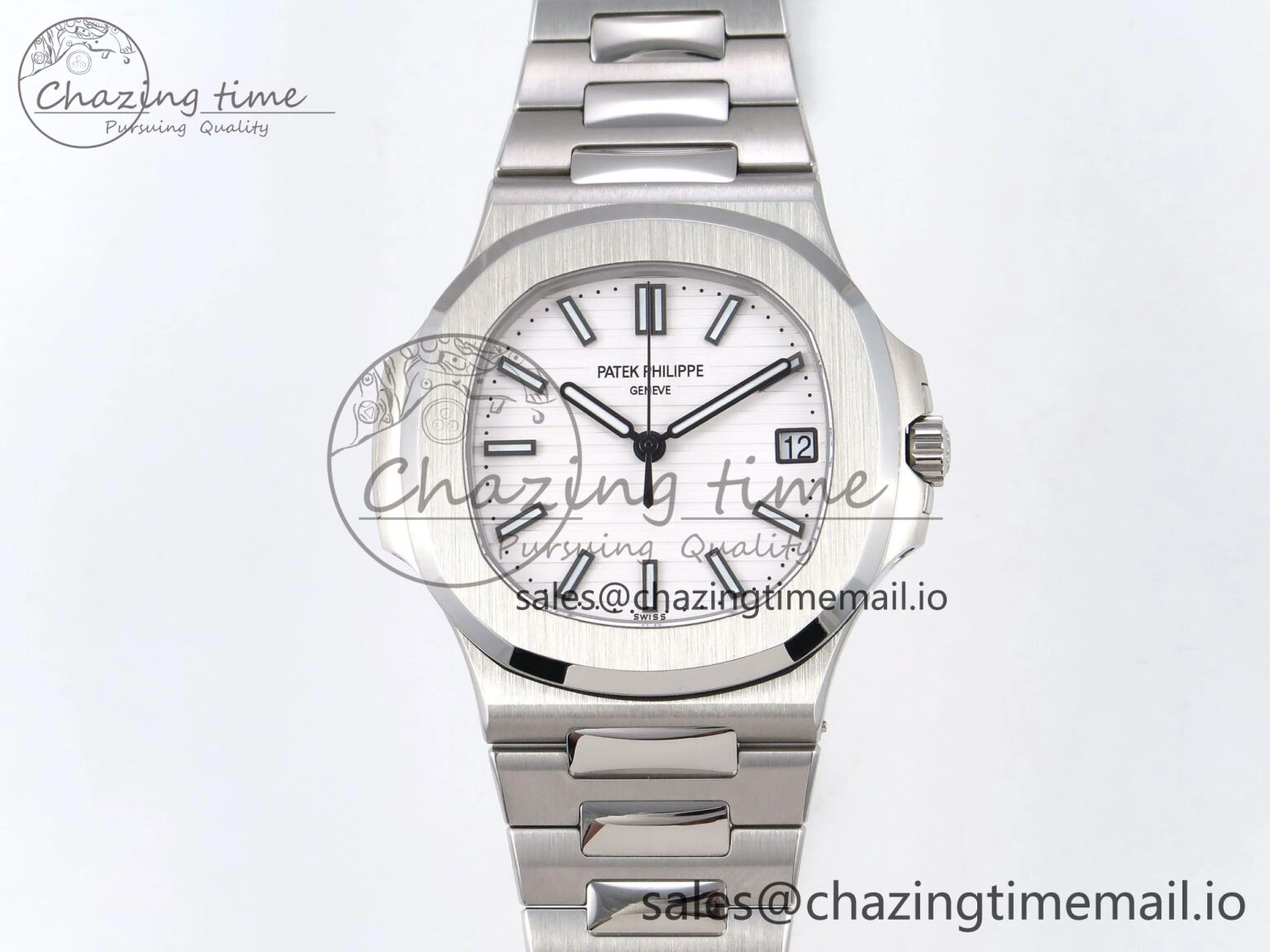 Nautilus 5711 1A 3KF 1:1 Best Edition White Textured Dial on SS Bracelet A324 Super Clone V Sporty 8712