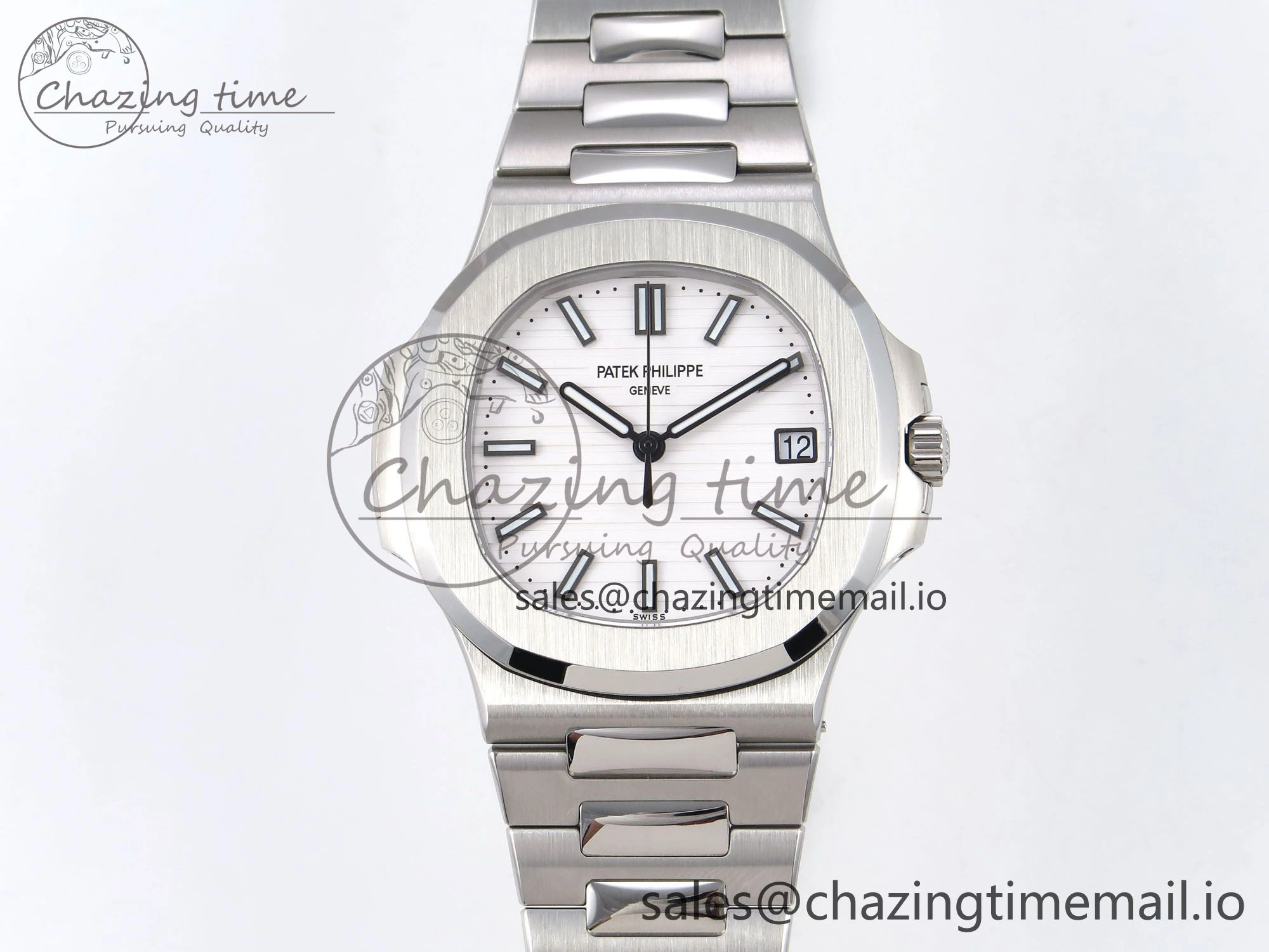 Nautilus 5711 1A 3KF 1:1 Best Edition White Textured Dial on SS Bracelet A324 Super Clone V Sporty 8712
