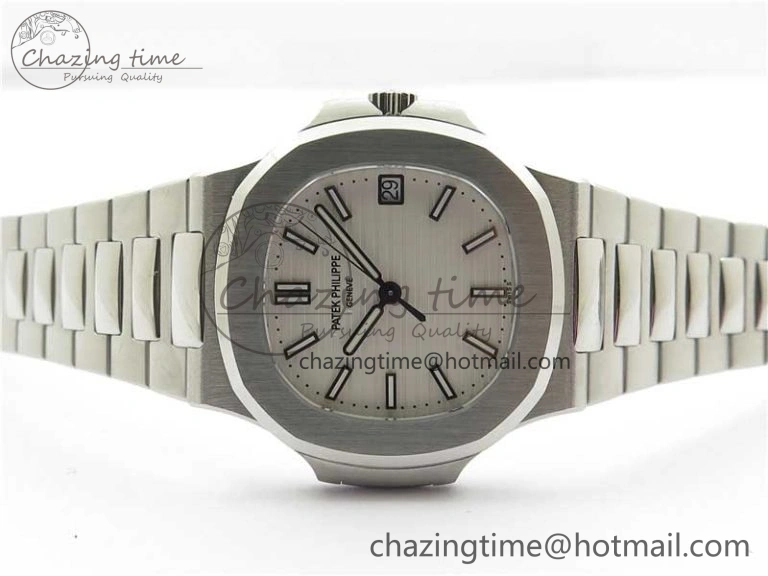 ZipUp Nautilus 5711 1A 3KF 1:1 Best Edition White Textured Dial on SS Bracelet A324 Super Clone V 8882