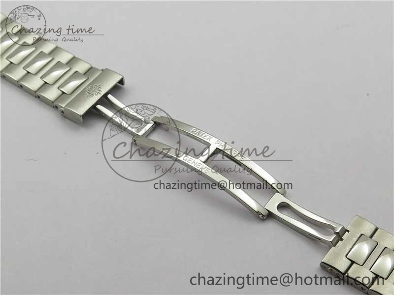 ZipUp Nautilus 5711 1A 3KF 1:1 Best Edition White Textured Dial on SS Bracelet A324 Super Clone V 8882