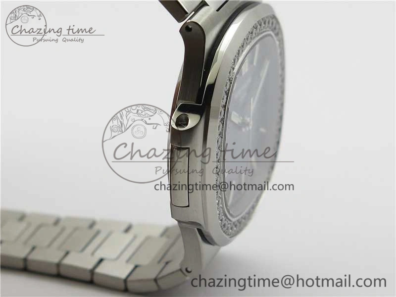WaterResistant Nautilus 5711 1A PPF 1:1 Best Edition Blue Dial Diamonds Bezel on SS Bracelet 324CS (Free box) V 8918