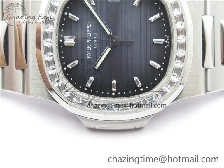 Nautilus 5711 1A PPF 1:1 Best Edition Blue Dial Diamonds Bezel on SS Bracelet 324CS (Free box) V Upgraded 8896