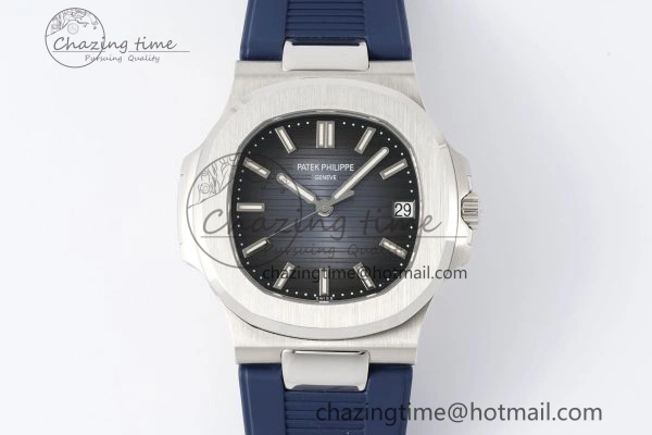 Nautilus 5711 1A PPF 1:1 Best Edition Blue Textured Dial on Blue Rubber Strap 324CS V WrinkleFree 8803