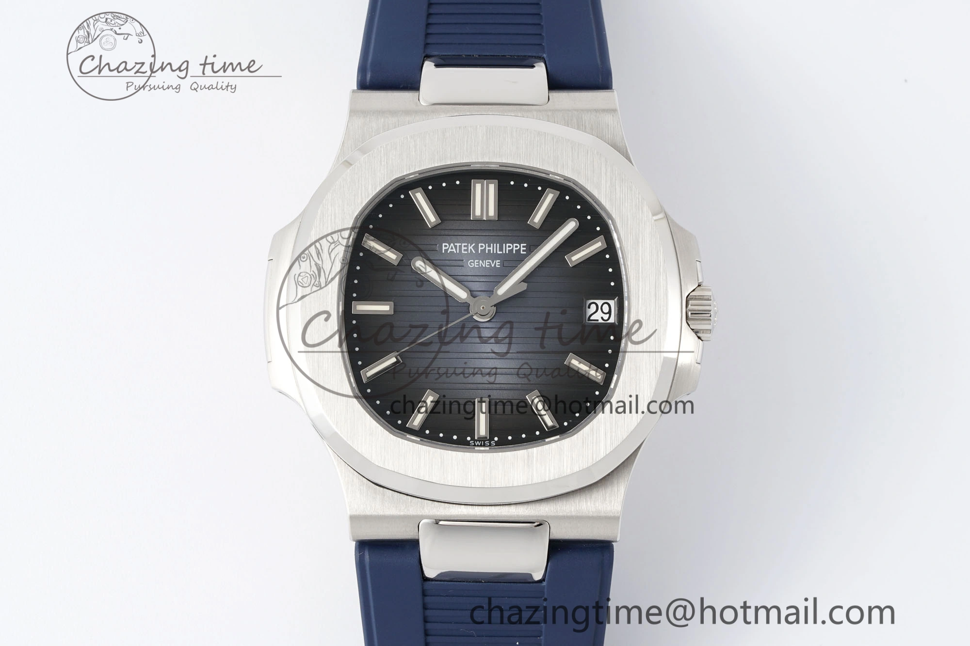 Nautilus 5711 1A PPF 1:1 Best Edition Blue Textured Dial on Blue Rubber Strap 324CS V WrinkleFree 8803