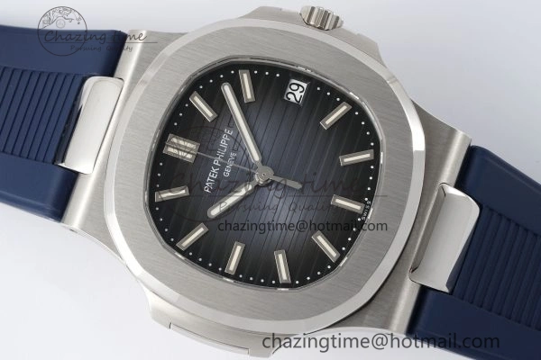 Nautilus 5711 1A PPF 1:1 Best Edition Blue Textured Dial on Blue Rubber Strap 324CS V WrinkleFree 8803