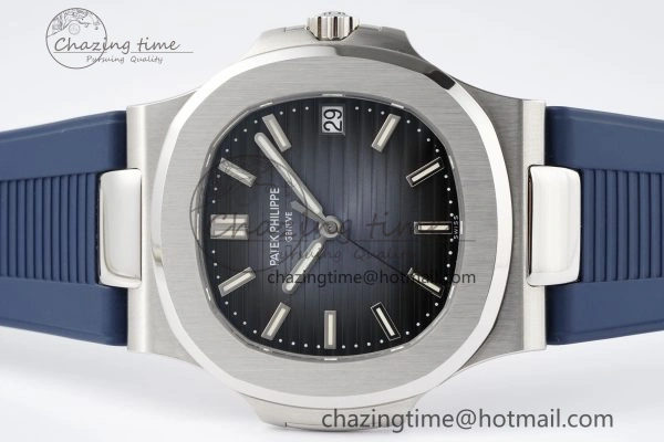 Nautilus 5711 1A PPF 1:1 Best Edition Blue Textured Dial on Blue Rubber Strap 324CS V WrinkleFree 8803