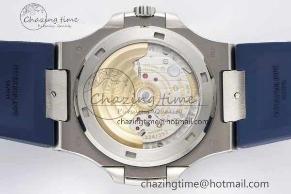 Nautilus 5711 1A PPF 1:1 Best Edition Blue Textured Dial on Blue Rubber Strap 324CS V WrinkleFree 8803