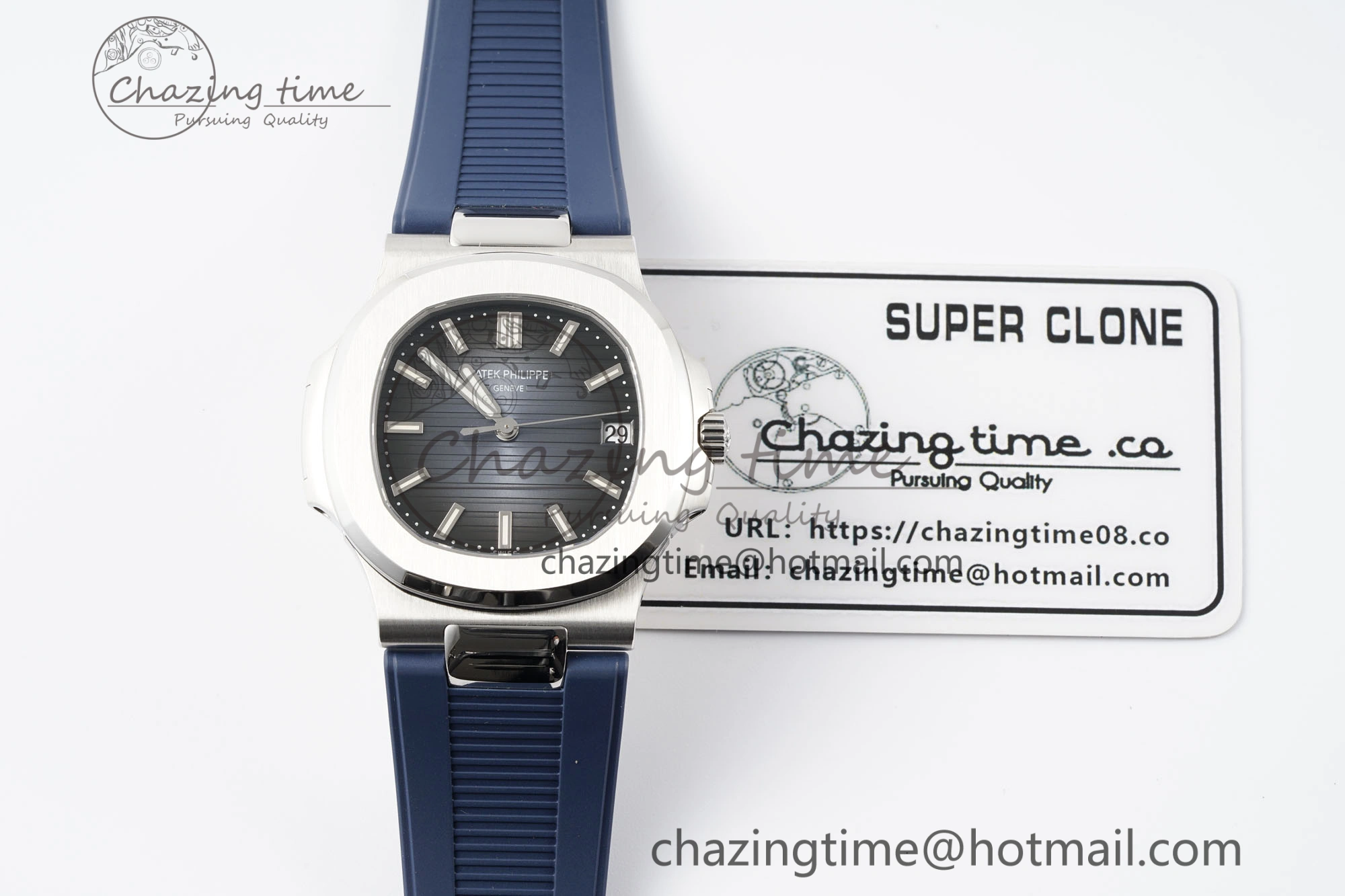 Nautilus 5711 1A PPF 1:1 Best Edition Blue Textured Dial on Blue Rubber Strap 324CS V WrinkleFree 8803