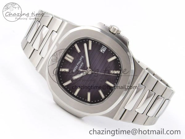 Timeless Nautilus 5711 1A PPF 1:1 Best Edition Blue Gray Textured Dial on SS Bracelet Super Clone 26-330 V 8729