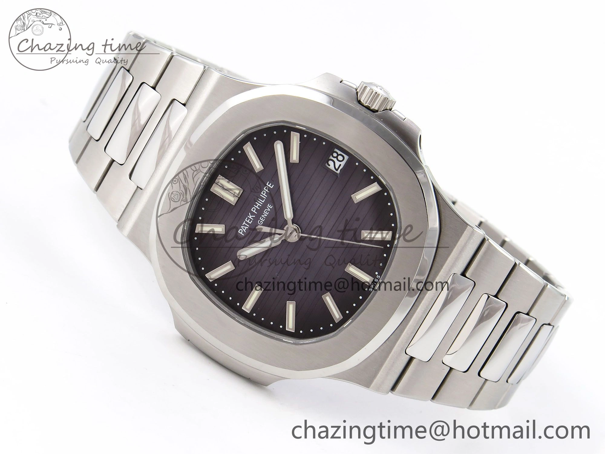 Timeless Nautilus 5711 1A PPF 1:1 Best Edition Blue Gray Textured Dial on SS Bracelet Super Clone 26-330 V 8729