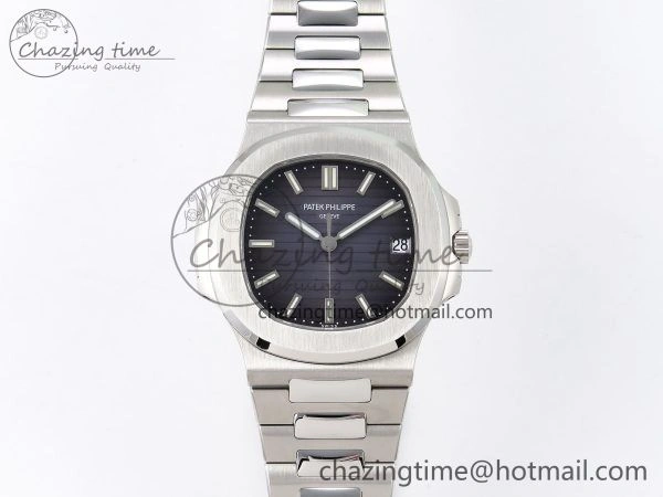 Timeless Nautilus 5711 1A PPF 1:1 Best Edition Blue Gray Textured Dial on SS Bracelet Super Clone 26-330 V 8729