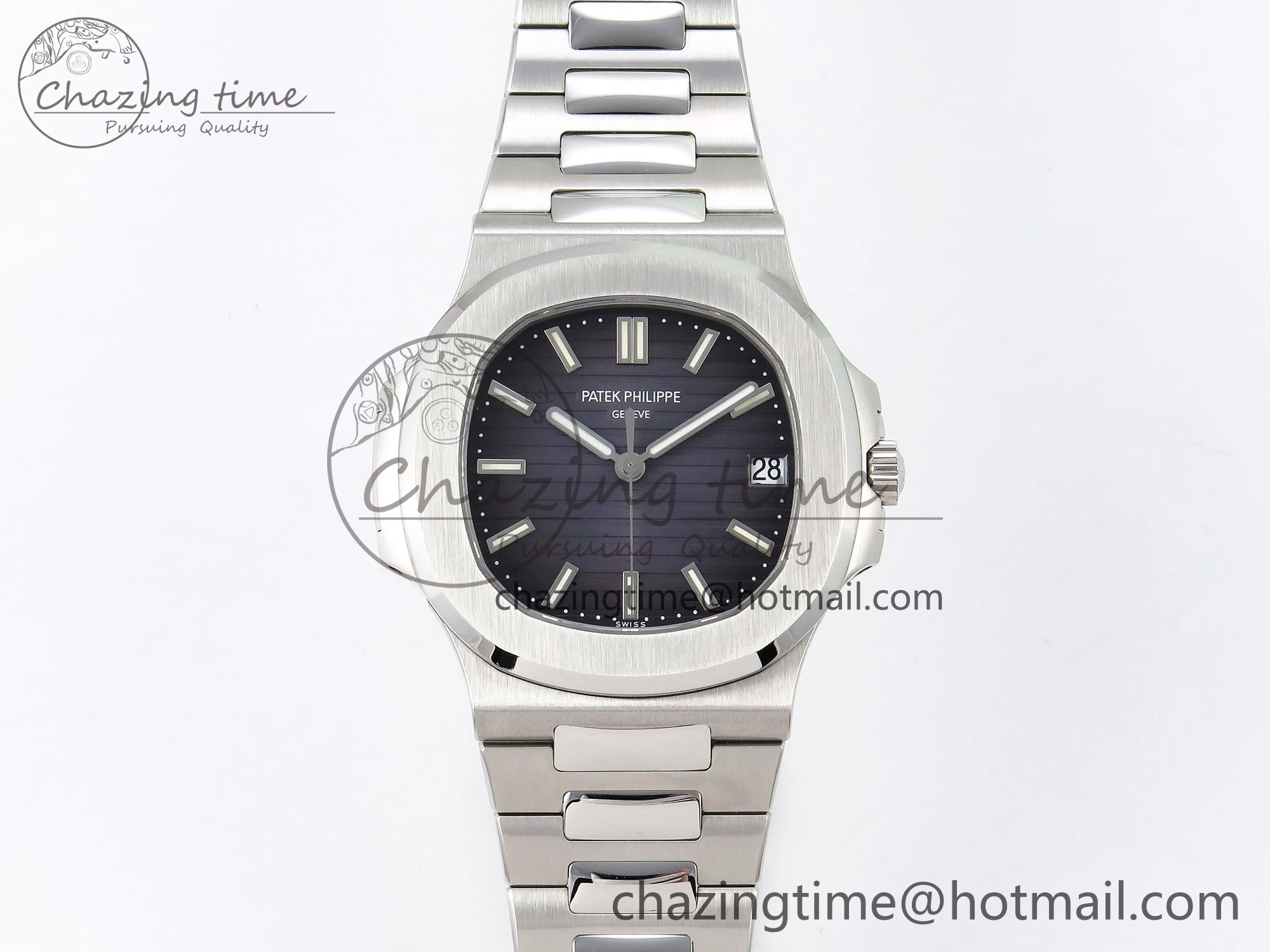 Timeless Nautilus 5711 1A PPF 1:1 Best Edition Blue Gray Textured Dial on SS Bracelet Super Clone 26-330 V 8729